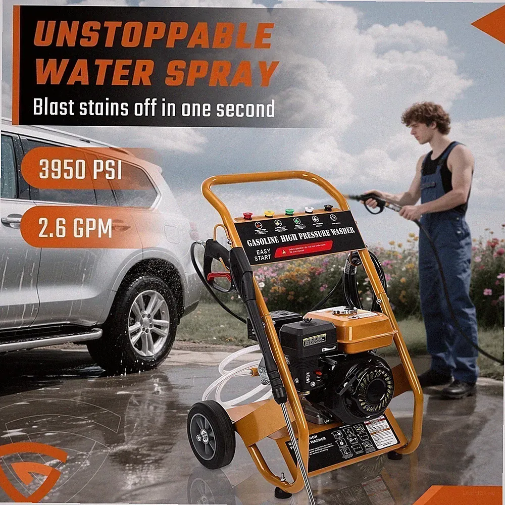 3950 PSI Gas Pressure Washer 5 Nozzles Gas Powered Washer 6.5HP 2.6 GPM 212cc