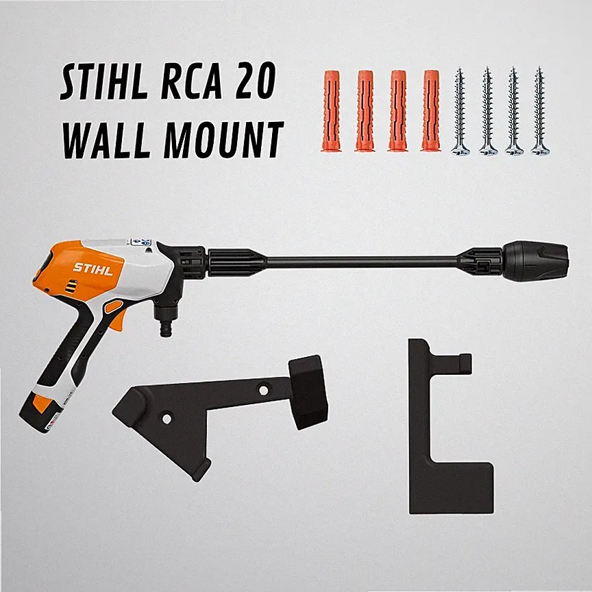 3D Printed STIHL RCA20 Pressure Washer Wall Mount with Hose Holder