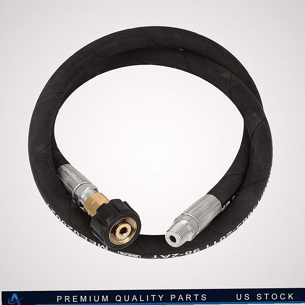 3FT 3/8" Pressure Washer Whip Hose Jumper Hose with Swivel Steel Connector