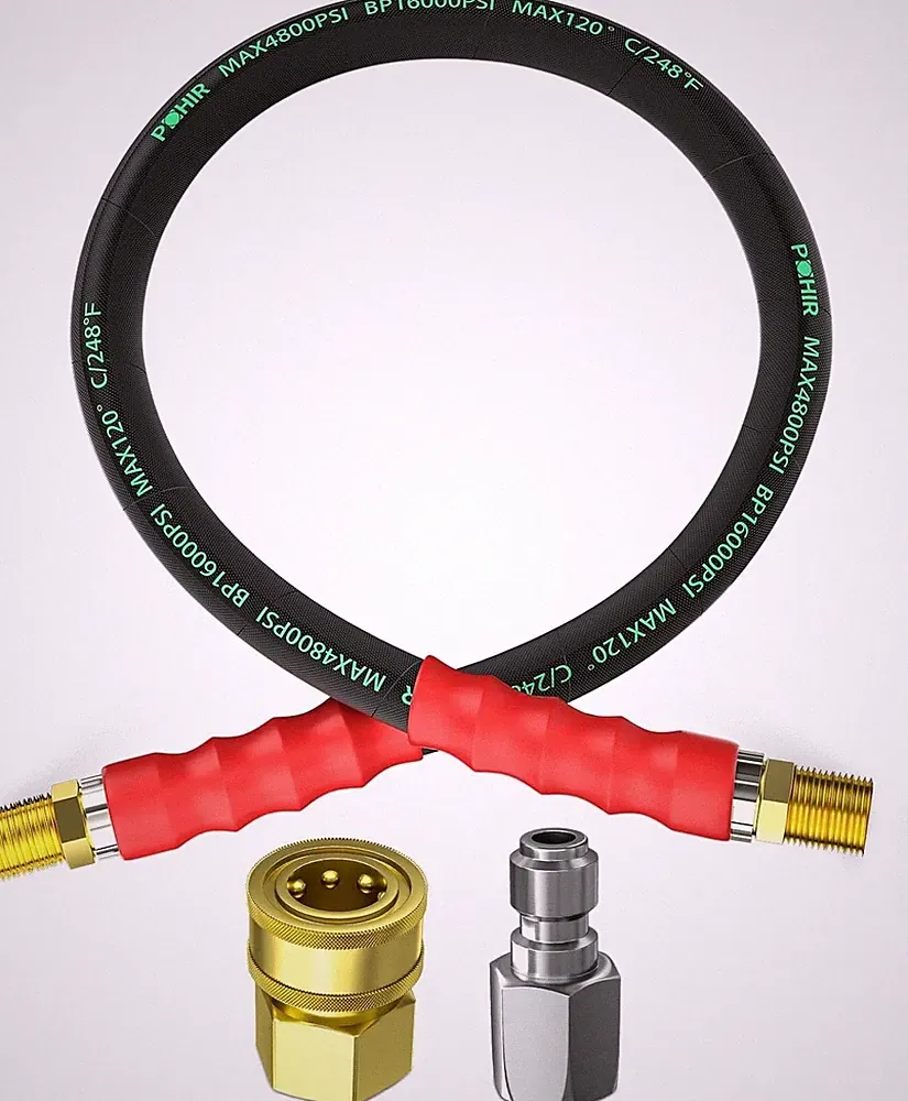 3FT Pressure Washer Jumper Hose 3/8" Quick Connect 4800 PSI Whip Hose