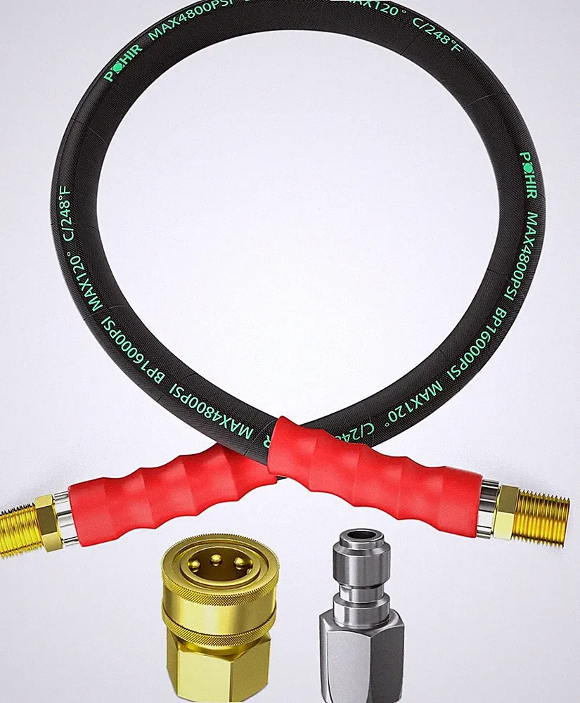 3FT Pressure Washer Jumper Hose, 4800 PSI Pressure Washer Whip Hoses 3/8'' ID, R