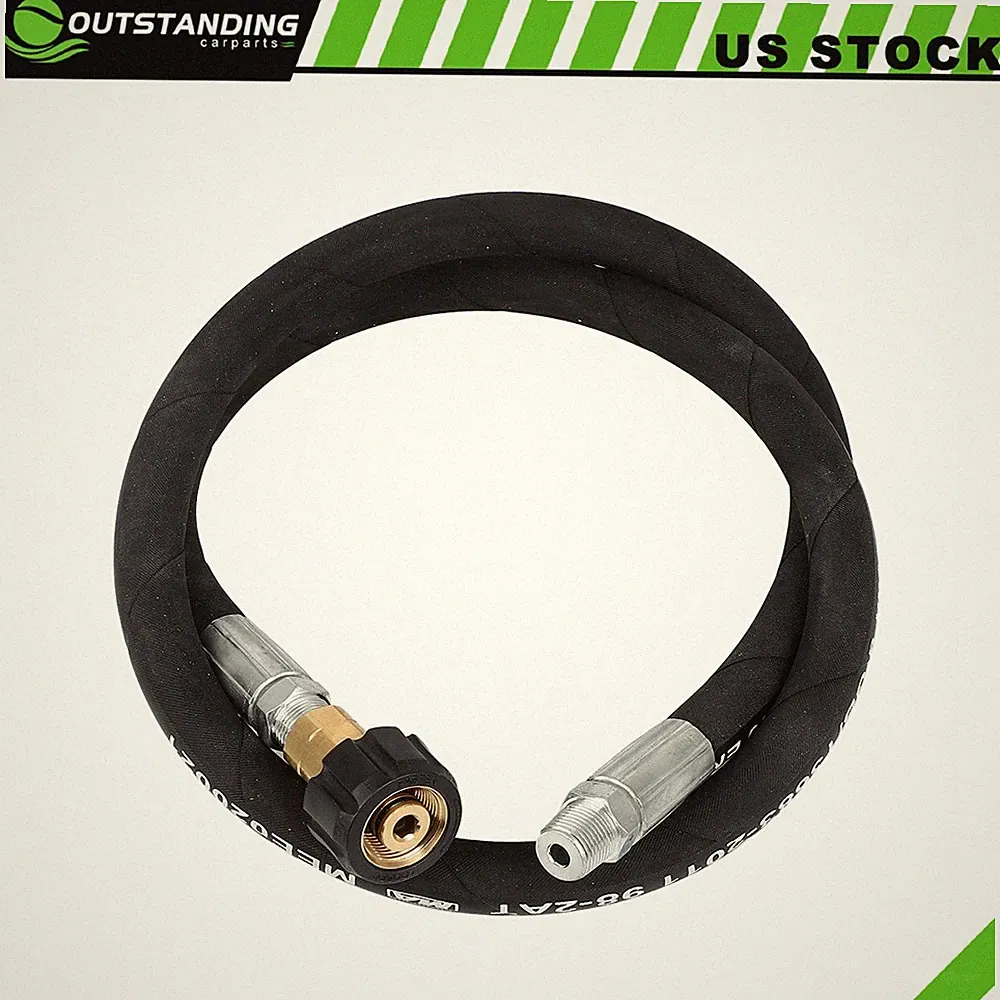 3FT Pressure Washer Whip Hose 3/8" Jumper Hose W/ Swivel Steel Connector