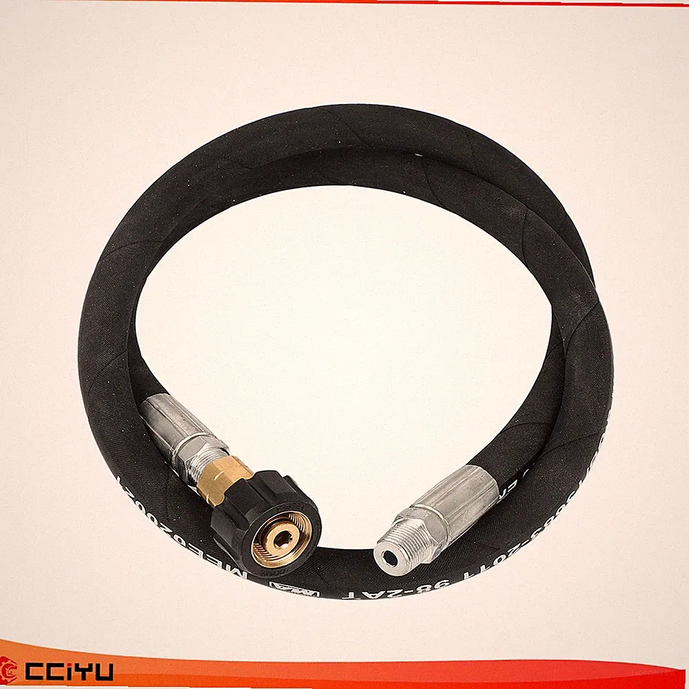 3FT Pressure Washer Whip Hose 3/8" Jumper Hose with Swivel Steel Connector