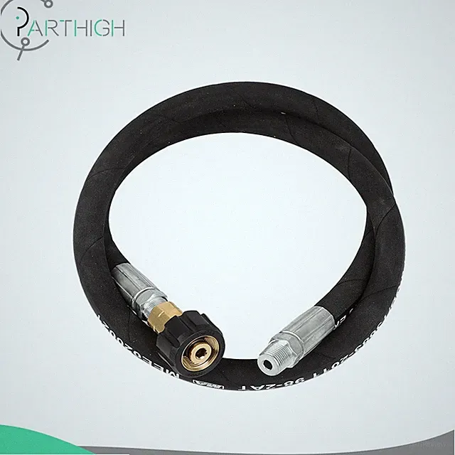 3FT Pressure Washer Whip Hose 3/8" Quick Connect Hose w/ Swivel Steel Connector
