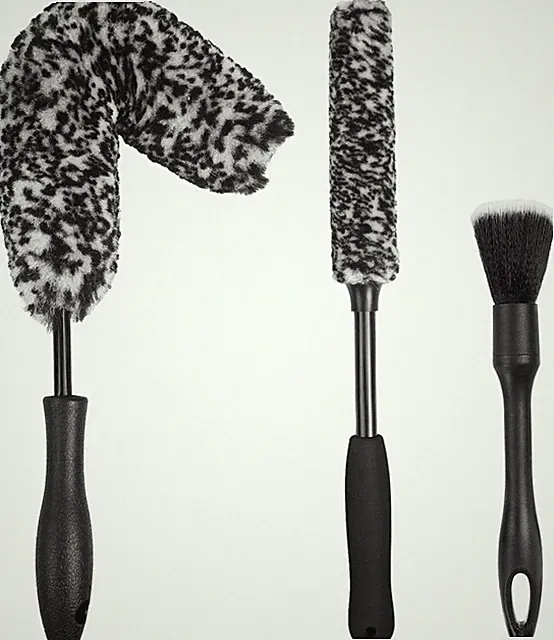 3PCS Wheel Brush Kit - Durable Car Rim & Tire Cleaner Set for Detailing