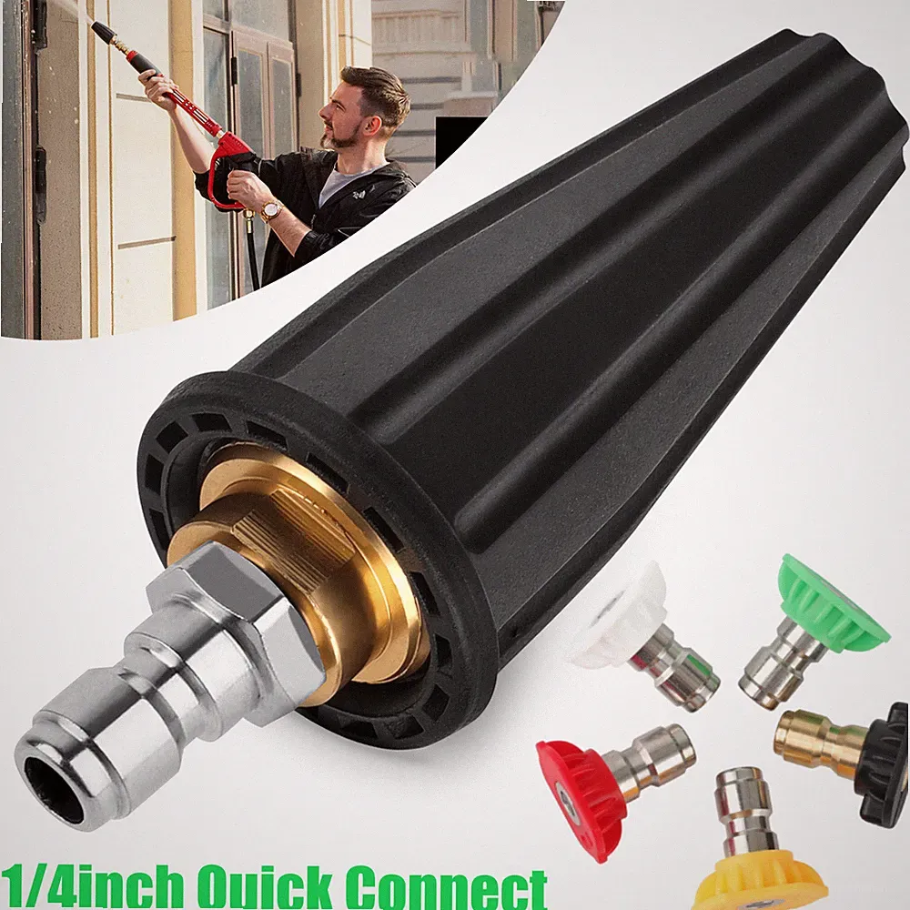 4.0GPM High Pressure Washer Rotating Turbo Nozzle 4000PSI 1/4" Quick Spray Tip