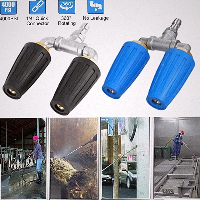 4.0GPM High Pressure Washer Rotating Turbo Nozzle Spray Tips 4000PSI 1/4" Quick