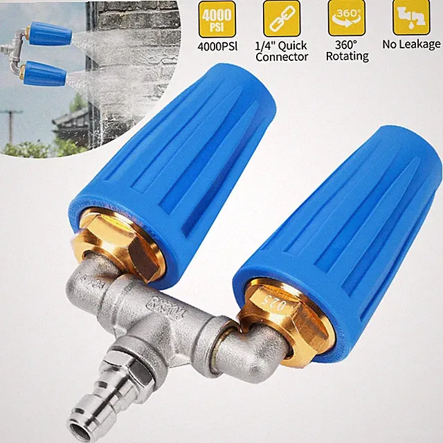 4-6 GPM Dual Turbo Nozzle Pressure Washer 360° Rotating 1/4 Inch Quick Connect