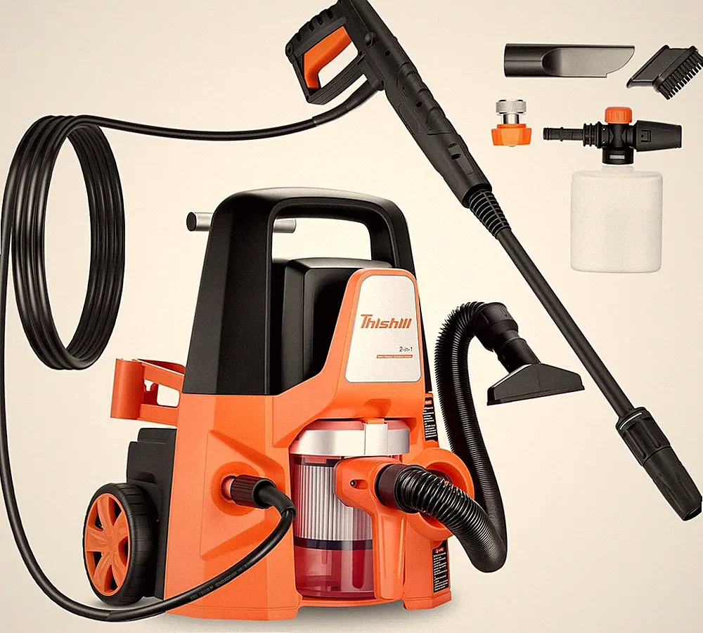 4-In-1 Pressure Washer and Wet/Dry Vacuum, 2800 PSI Max 1.7 GPM Electric Power W