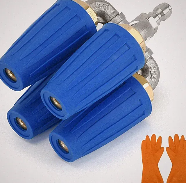 4-in-1 Turbo Nozzle Pressure Washer Tip with Gloves, 2.5 Quadruple, Blue