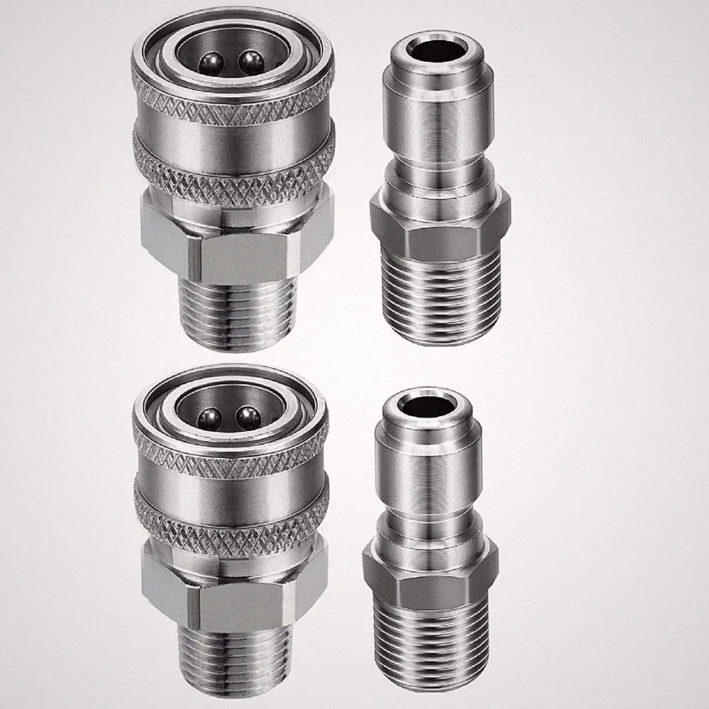 4 PACK 3/8’’ Pressure Washer Adapter Set, Quick Connect Kit 5000PSI