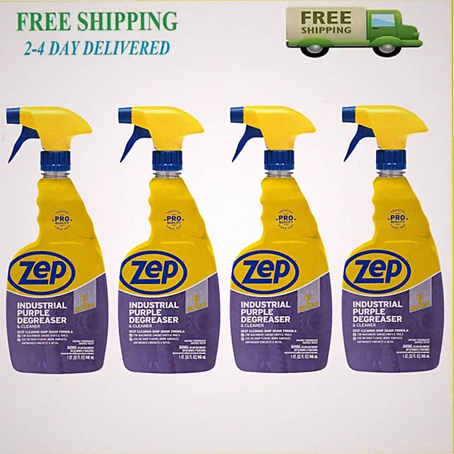 (4 Pack) Zep Purple Degreaser Spray 32 Oz Heavy Duty Multi Purpose Cleaner