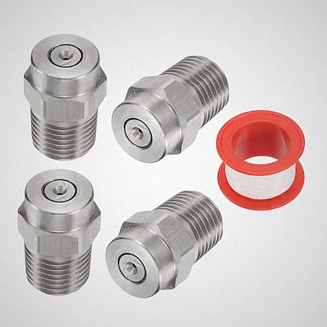 4 Pcs Threaded Nozzle Tips with 1.07mm Orifice, 1/4" Male NPT 0 Degree