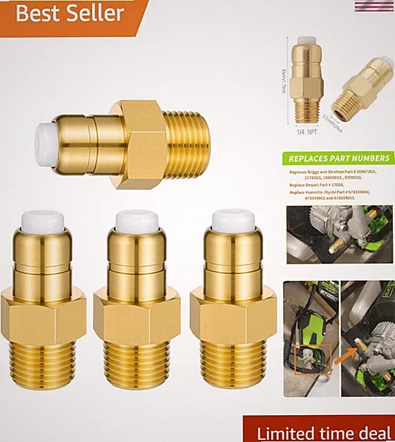 4-Piece Thermal Relief Valve Set - Essential for Safe Pressure Washer Operation