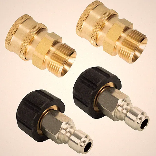 4) Pressure Washer Adapter Set Quick Connect Kit Metric M22 14mm Female to 3/8"