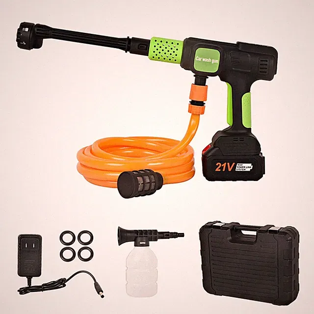 4-Speed 6-in-1 Nozzle Car Washer Gun Cordless Pressure Washer 21V Rechargeable