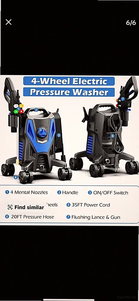 4-Wheel 1700 PSI 1.7 GPM Corded Electric Cold Water Washer 35ft Cord new in box