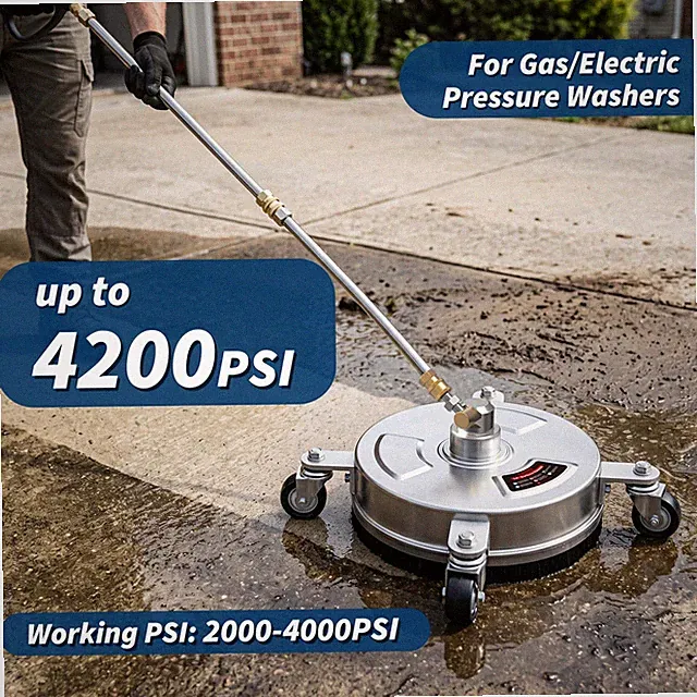 4 Wheels Pressure Washer Surface Cleaner 14" 1/4" Quick Plug 4200 PSI Washer