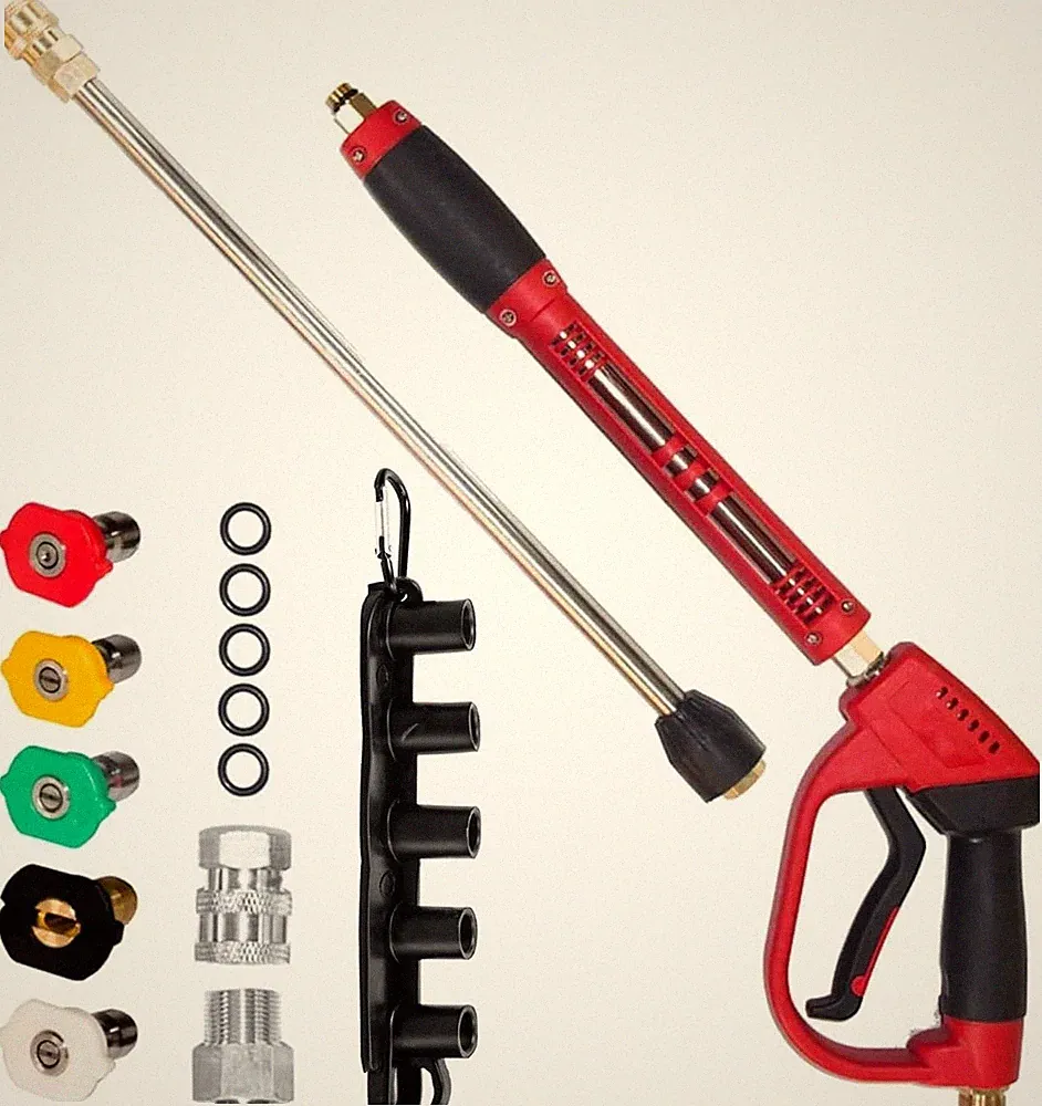 40" High-Power Pressure Washer Gun with Extension Wand & Nozzles (5000 PSI)