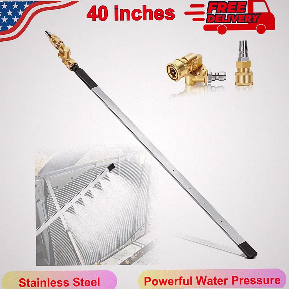 40 Inch Radiator Cleaning Wand, Water And Air Dual-Use 1500 PSI Pressure Washer