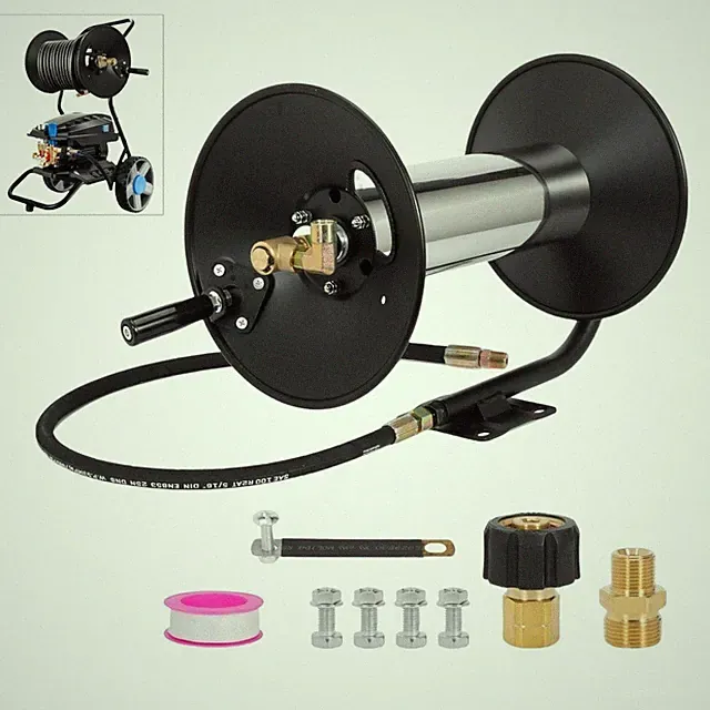 4000 PSI 150FT 3/8" NPT Pressure Washer Hose Reel Power Washer Hose Reel