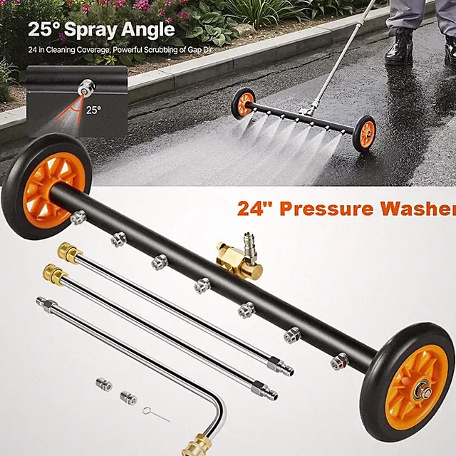 4000 PSI 24"Under Car Pressure Washer Undercarriage Cleaner Underbody Wash Broom