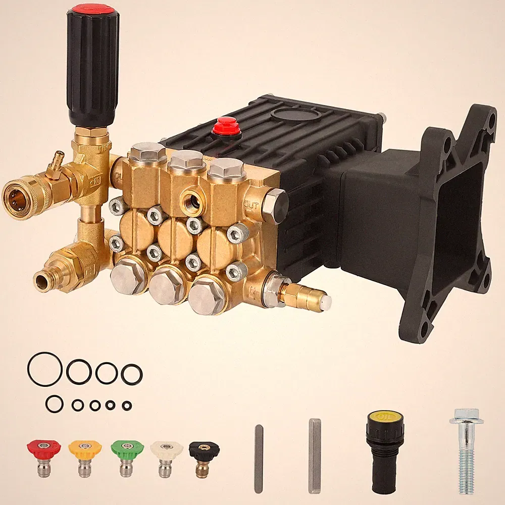 4000 PSI 4.4 GPM Pressure Washer Pump, 1" Shaft Horizontal Gas Power Washer Pump