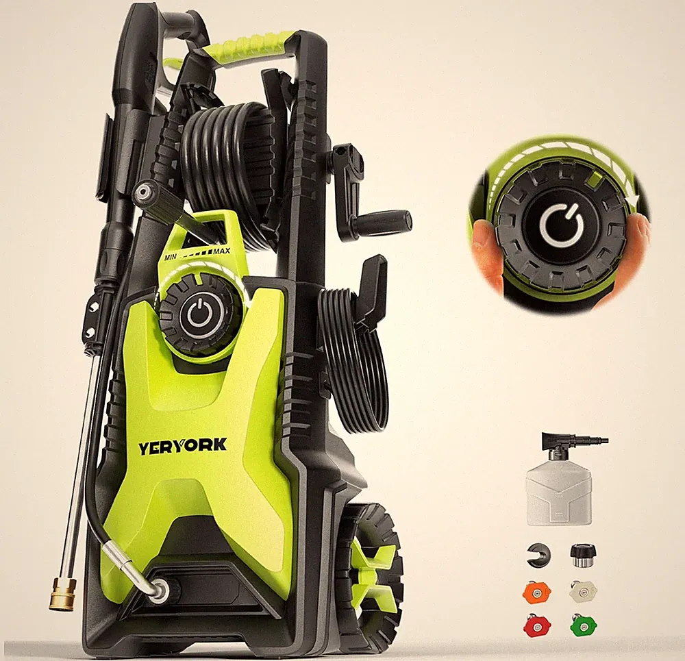 4000 PSI Adjustable Pressure Washer with Hose Reel & Foam Cannon