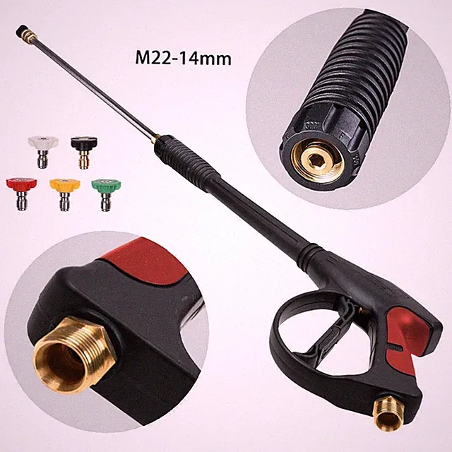 4000 PSI High Pressure Car Power Washer Gun Wand Lance Nozzle Tips Hose Kit