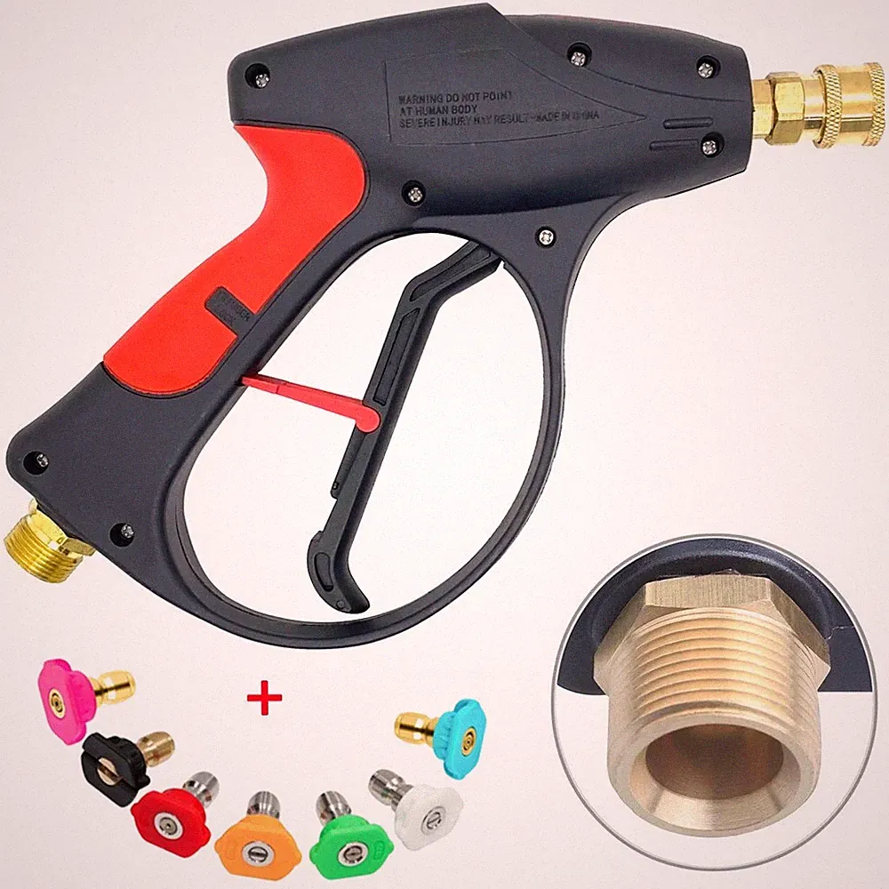 4000 PSI High Pressure Washer Gun Car Wash Foam Spray Short Wand w/7 Nozzle Tips