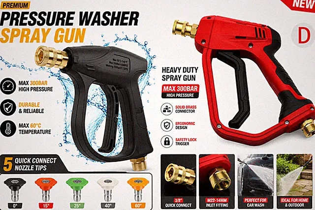 4000 PSI High Pressure Washer Gun M22 1/4" Quick Connect for Karcher