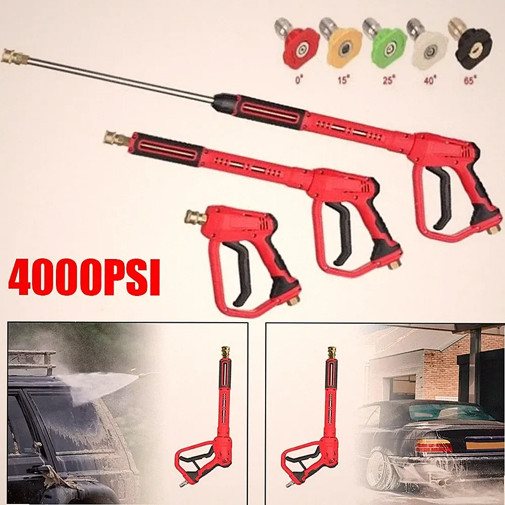 4000 PSI High Pressure Washer Gun with Replacement Extension Wand 5 Nozzle Tips
