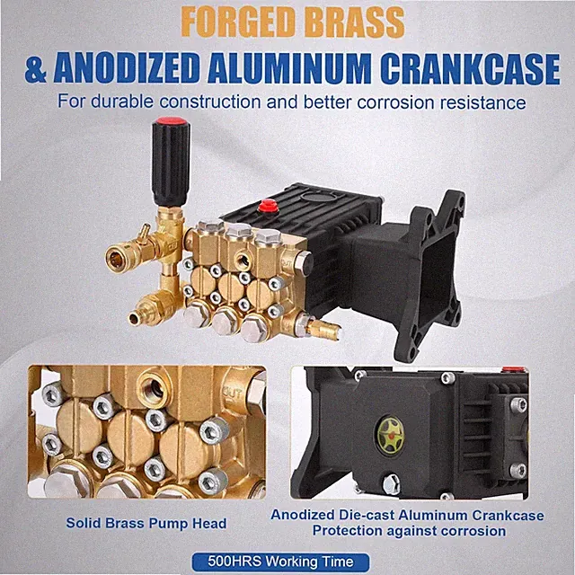 4000 PSI Pressure Washer Pump 4.4 GPM 1" Hollow Shaft Power Water Pump