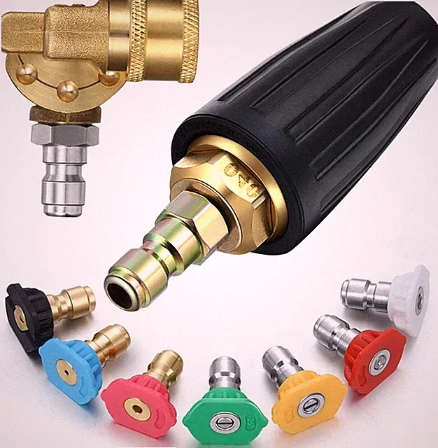 4000 PSI Pressure Washer Rotating Turbo Nozzle & 4500 PSI Pivoting Coupler Kit