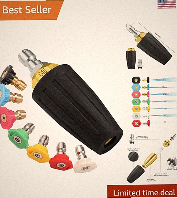 4000 PSI Turbo Nozzle Pressure Washer Kit with 7 Tips for Immaculate Cleaning