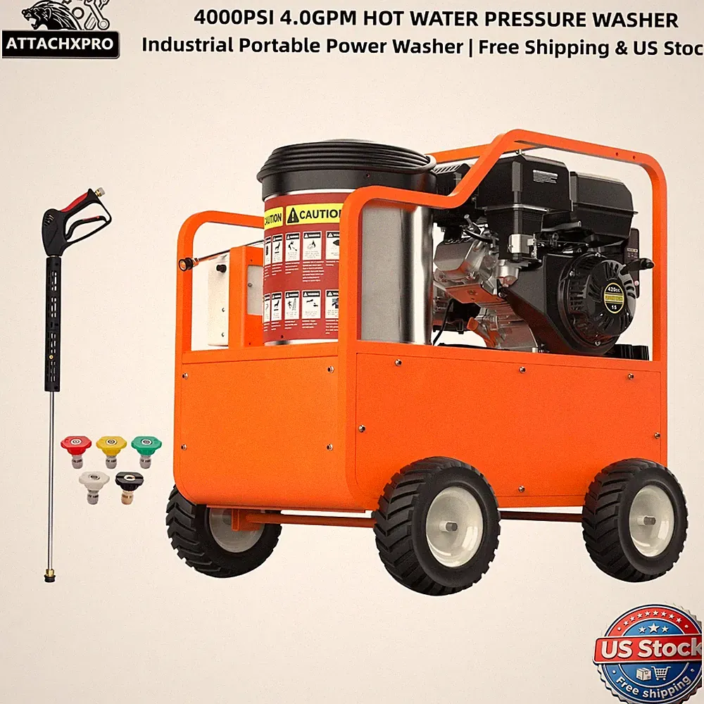4000PSI 4GPM Hot Water Pressure Washer 13.5HP Gasoline Industrial Washer