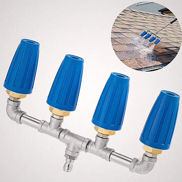 4000PSI 4in1 Turbo Pressure Washer Nozzle Rotating Spray 1/4 Quick Connect Brass