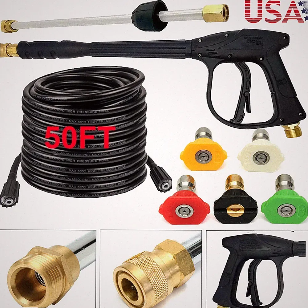 4000PSI High Pressure Car Power Washer Gun Spray Wand Lance Nozzle and Hose Kit