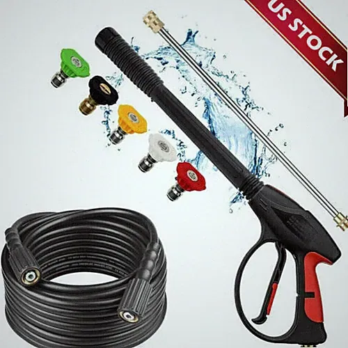 4000PSI High Pressure Car Power Washer Gun Spray Wand Lance Nozzle + Hose Kit