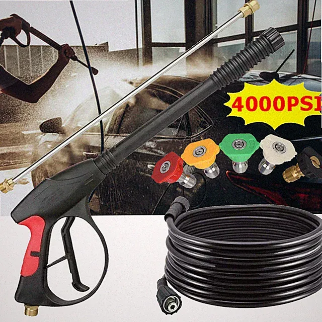 4000PSI High Pressure Car Power Washer Gun Spray Wand Lance Nozzle+ Hose Kit M22