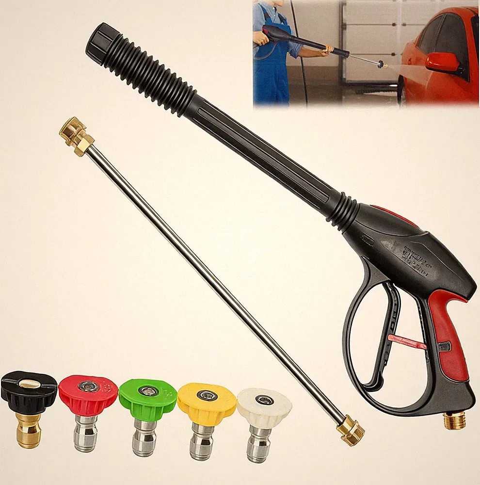4000PSI High Pressure Car Power Washer Spray Gun Wand Lance 5 Nozzle Tips Kit