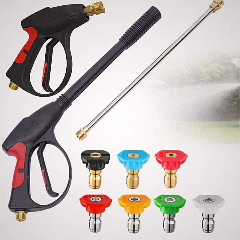 4000PSI High Pressure Car Power Washer Spray Gun Wand Lance Nozzle Tips Kit...