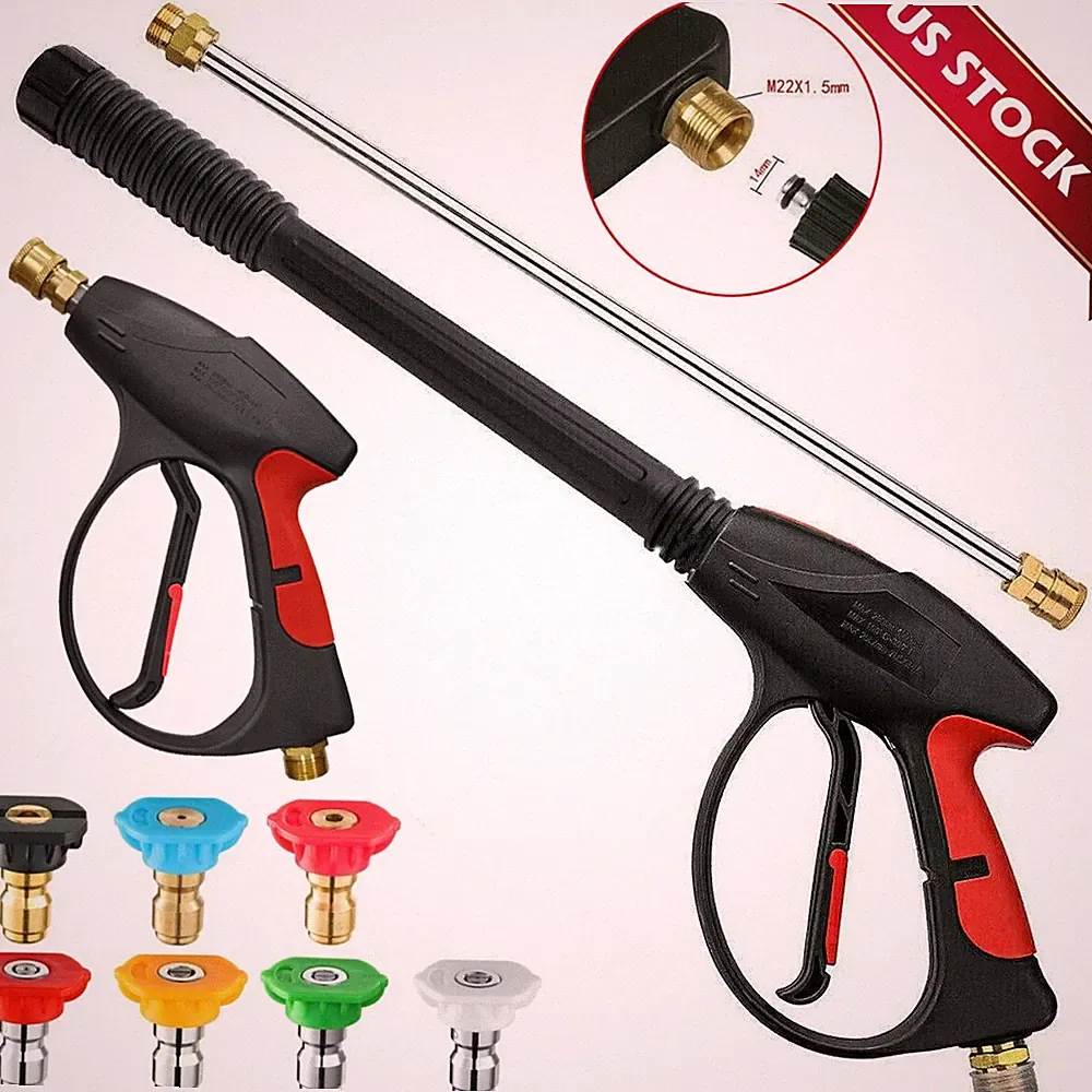 4000PSI High Pressure Power Washer Spray Gun Lance w/7pcs Spray Nozzles Tips Kit
