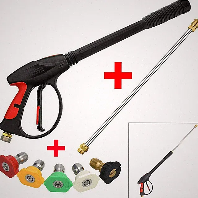 4000PSI High Pressure Power Washer Spray Gun Wand Lance 5 1/4" Quick Nozzle Kit