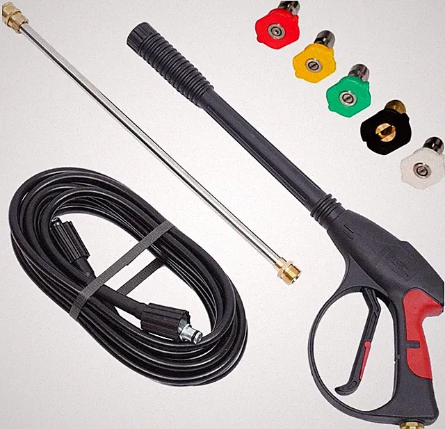 4000PSI High Pressure Power Washer Spray Gun Wand Lance Nozzle Tips + 30FT Hose