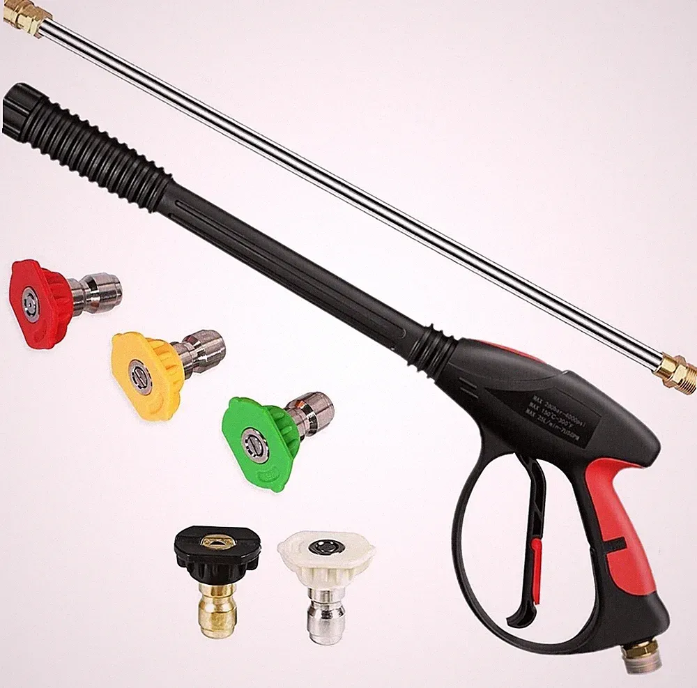 4000PSI High Pressure Power Washer Spray Gun Wand Lance Quick Nozzle Tips Kit