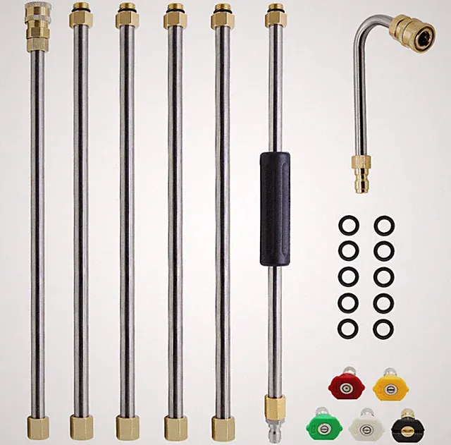 4000PSI High Pressure Washer Extension Wand Replace Lance 5 Cleaner Nozzle Tips