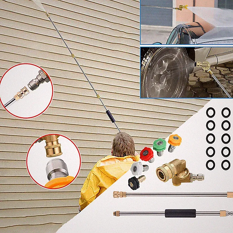 4000PSI High Pressure Washer Extension Wand Replace Lance Gutter Cleaner Nozzles