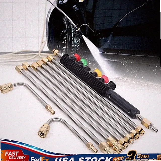 4000PSI High Pressure Washer Extension Wand Set Telescopic Lance w/ Spray Nozzle