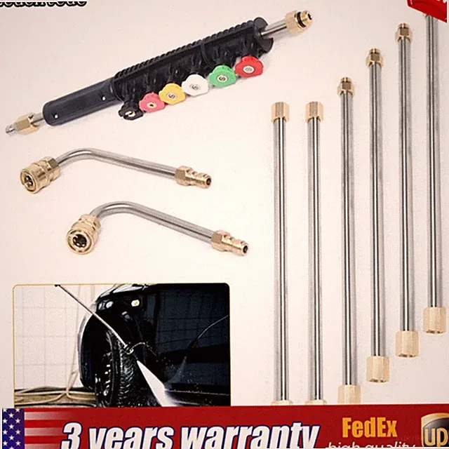4000PSI High Pressure Washer Extension Wand Set Telescopic Lance w/ Spray Nozzle